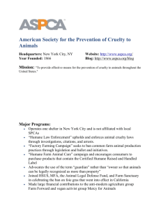 American Society for the Prevention of Cruelty to Animals