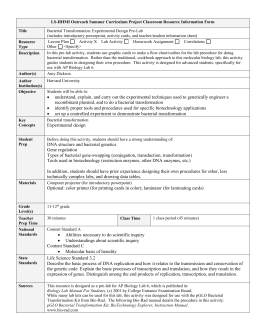 Virtual Laboratory Name: Bacterial Transformation ...