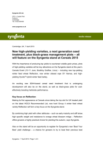 Syngenta Cereals Event 2015 preview press release
