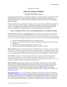Graduate Student Handbook - WSU Mount Vernon Research and