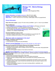 Marine Biology Syllabus