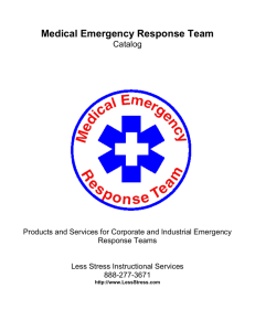Emergency Team Catalog - Less Stress Instructional Services