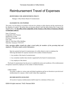 Travel Reimbursement Policy - Tennessee Association of Utility