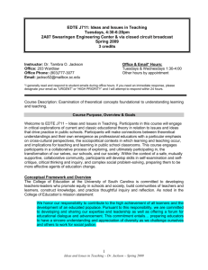 EDTE J711 Ideas and Issues in Teaching