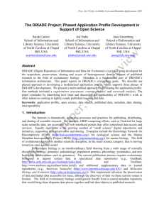 4. The Application Profile Approach for DRIADE