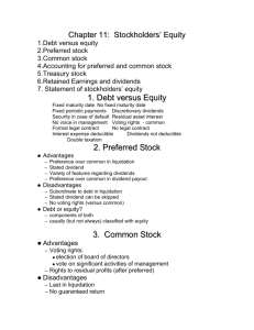 Chapter 11: Stockholders' Equity