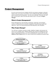 Project Management - Digital Arts Service Corps