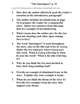 Essay Health The Interlopers P Population Essay In English also Essay On Newspaper In Hindi The Interlopers By Saki Lc High School Sample Essay