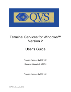 Terminal Services for Windows Version 2 User's