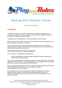 Working With Children Checks - SA