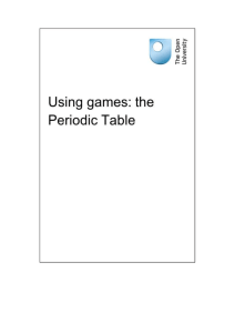 Using games: the Periodic Table