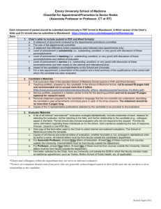 Emory University School of Medicine Checklist for Appointment