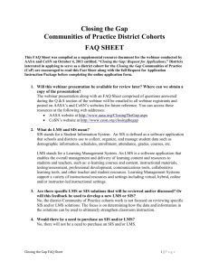 Closing the Gap Communities of Practice District Cohorts FAQ