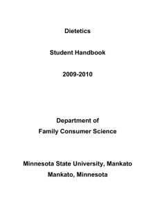 Dietetics Student Handbook - College of Allied Health and Nursing