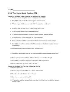 Cold War and Modern Europe Study Guide