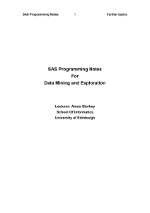 SAS tutorial - School of Informatics