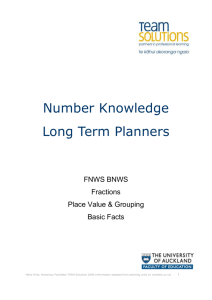 Number Knowledge Planning Units