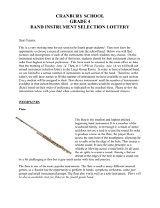 4th Grade Instrument Lottery Info