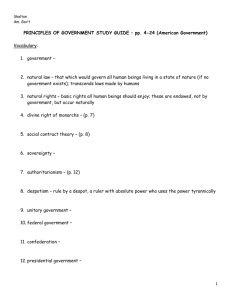 Principles of Government study guide