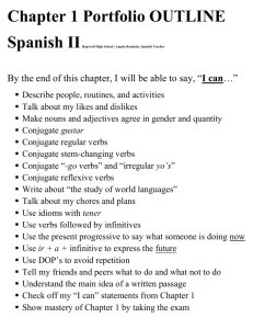 Chapter 1 Portfolio OUTLINE Spanish II Hopewell High School