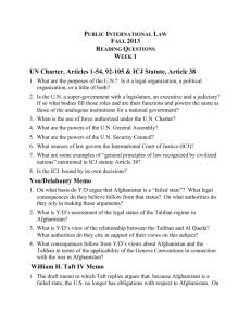 Public International Law Fall 2013 Reading Questions Week 1 UN