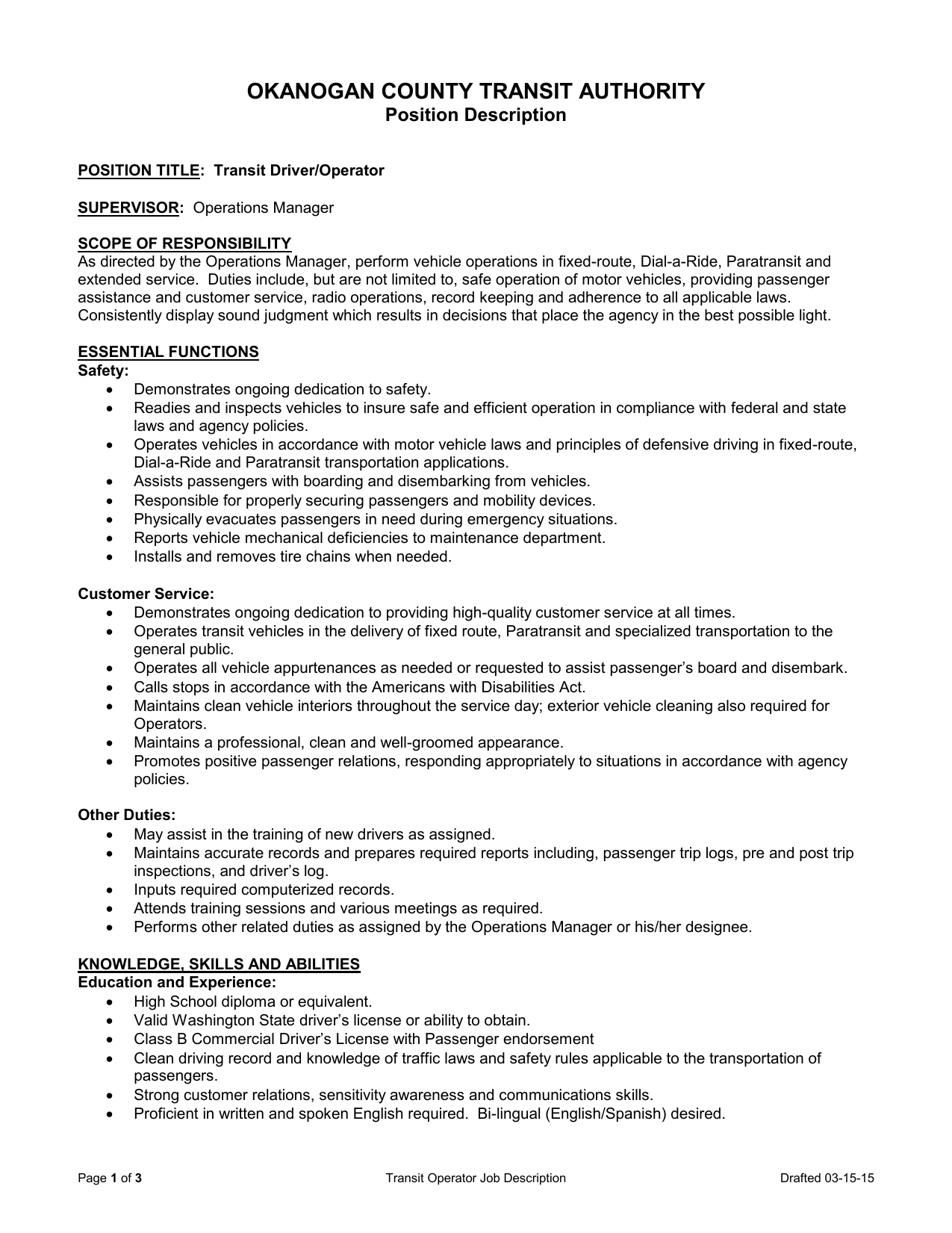 transit operations manager job description - transportation manager job description duties