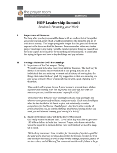 HOP Leadership Summit Session 8: Financing your Work I