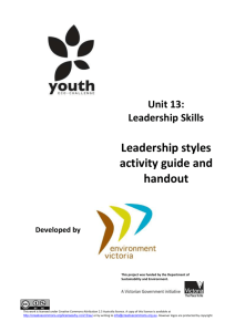 Leadership styles activity guide and handout