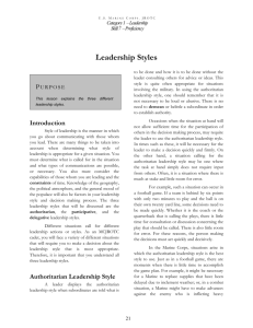 Leadership 4. Leadership Styles