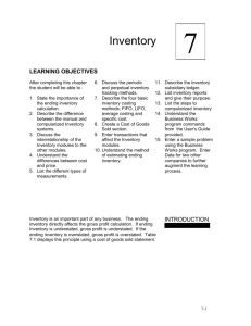 Chapter 7 - Inventory