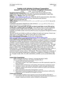 GCC English 101H Fall, 2012 TuTh Syllabus Dr. Harnett page 1