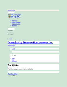 AmySO - Great Gatsby Treasure Hunt answers