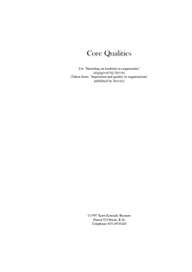 Core Qualities Uit: 'Bezieling en kwaliteit in organisaties' uitgegeven