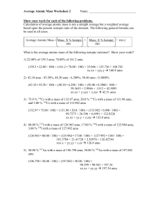 02-06 Average Atomic Mass Worksheet 2