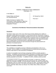 ETC Notice - the Montana Telecommunications Association