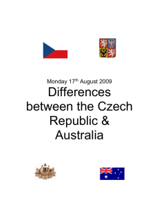 Differences between the Czech Republic and Australia