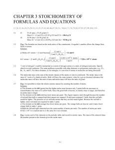 Chapter 3 Stoichiometry of Formulas and Equations