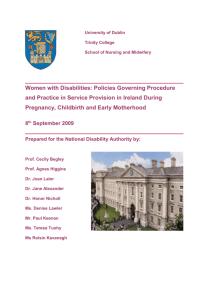 Women with Disabilities: policies governing procedure and practice