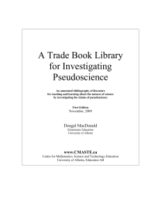 PSEUDOSCIENCE: ANNOTATED BIBLIOGRAPHY