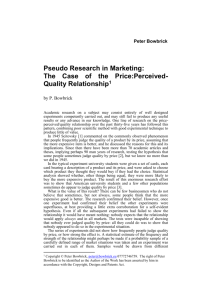 Pseudo-research in marketing - the case of the price:perceived