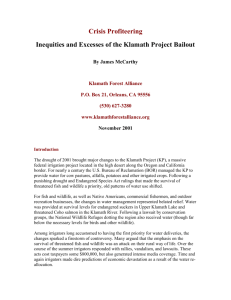 Crisis Profiteering - Klamath Forest Alliance