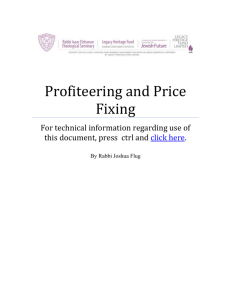 Profiteering and Price Fixing