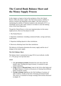 The Central Bank Balance Sheet and the Money Supply Process