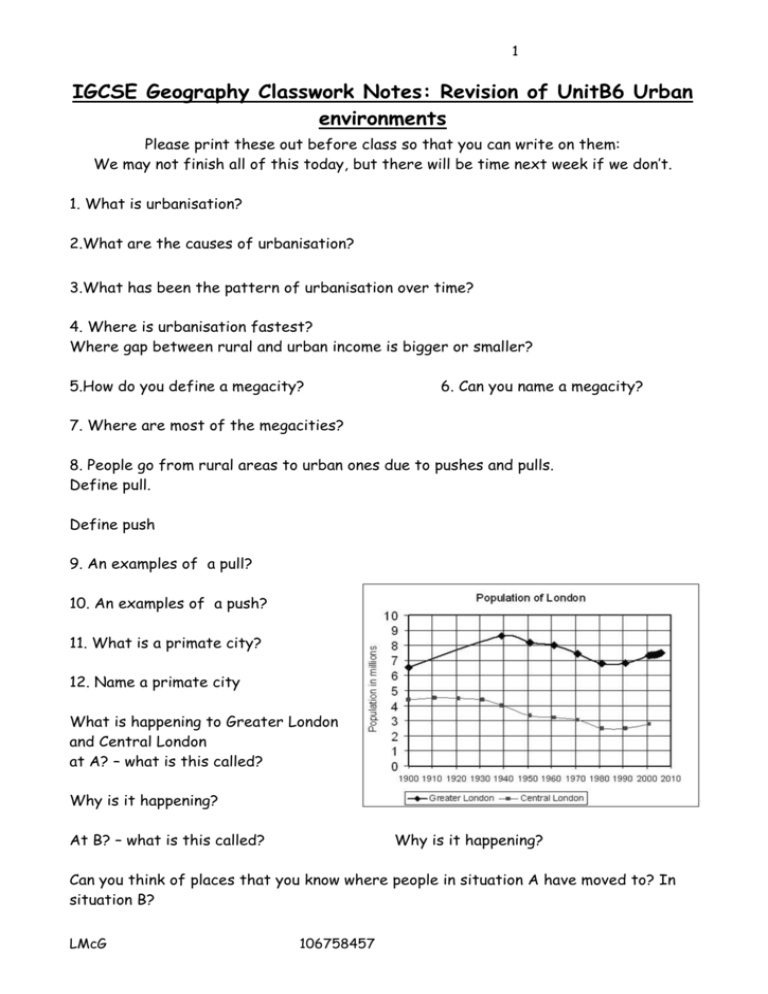 alternative to coursework igcse geography notes