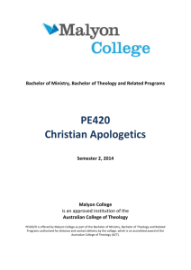 Section A: Introduction to Apologetics