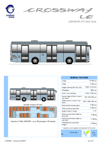 LOW ENTRY CITY BUS 10,8m Example of layout 29 seats Capacity