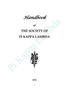 Pi Kappa Lambda Handbook