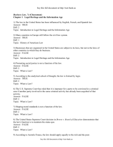 Business Law, 7e (Cheeseman) - Test