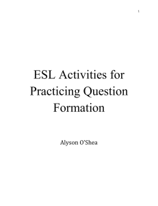 ESL Activities for Practicing Question Formation