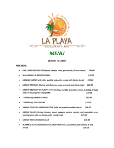 MENU 12:00 AM TO 6:30PM APPETIZERS: FIVE LAYER MEXICAN